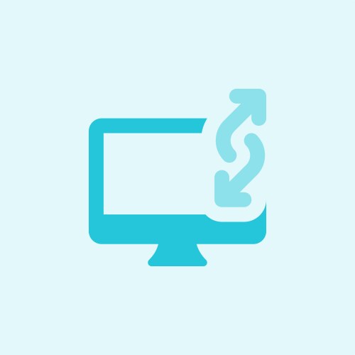 Utilizing desktop computer for data transfer vector image
