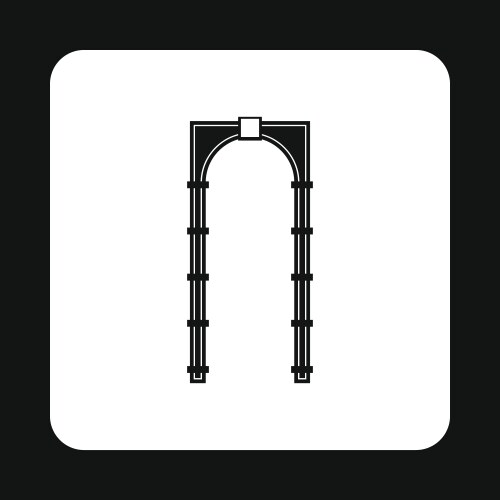 Arch with rectangular pattern icon simple style vektorbild