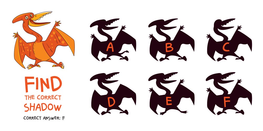 Dinosaur Shadow Matching Game – Royalty-Free Vector | VectorStock