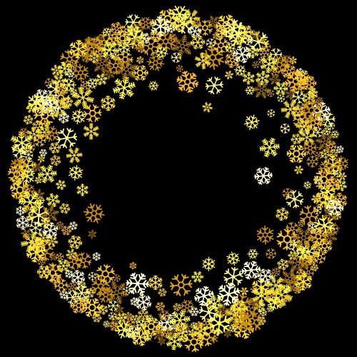 Frame or border of random scatter snowflakes vector image