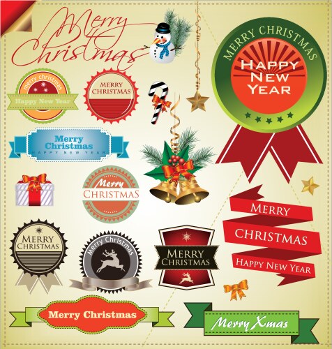 Christmas decoration design elements Royalty Free Vector