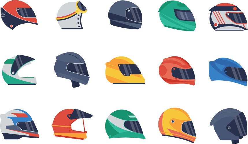 Moto helmets motorcycle helmet biker racing vector image