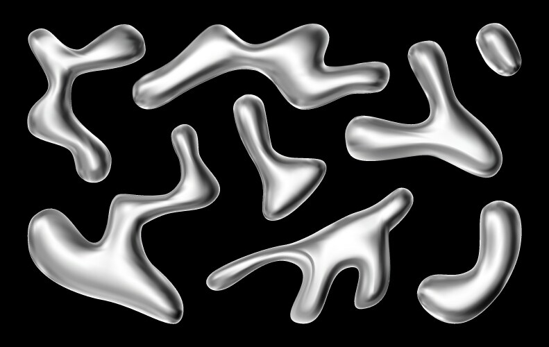 3d abstract liquid blobs vector image