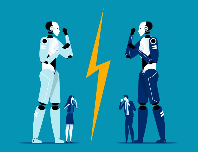 Cyborg is a man with artificial intelligence ai Vector Image
