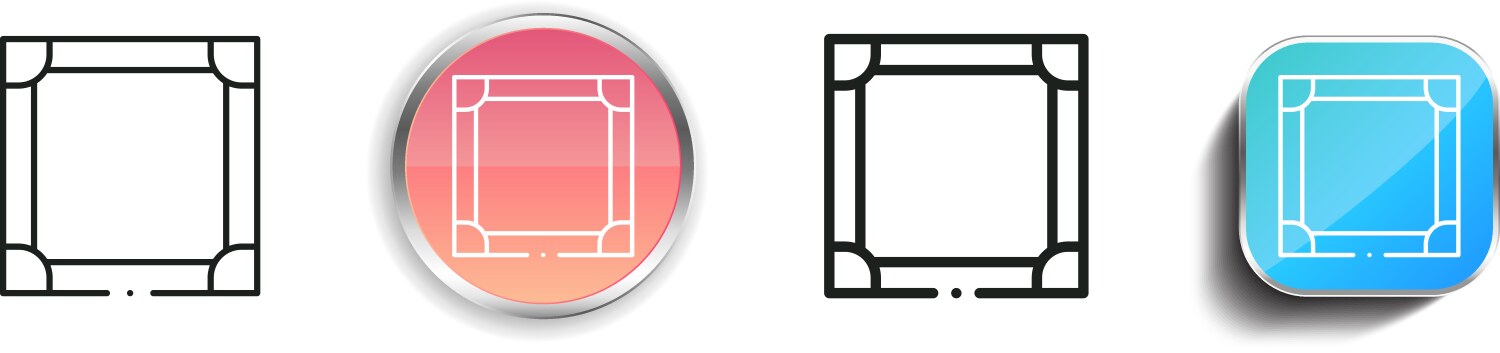 Frame icon thin linear regular and button style vector image