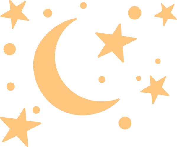 Starry night moon and stars Royalty Free Vector Image