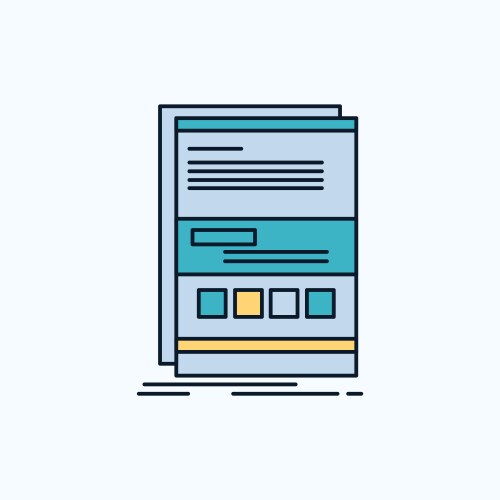 Browser dynamic internet page responsive flat vector image