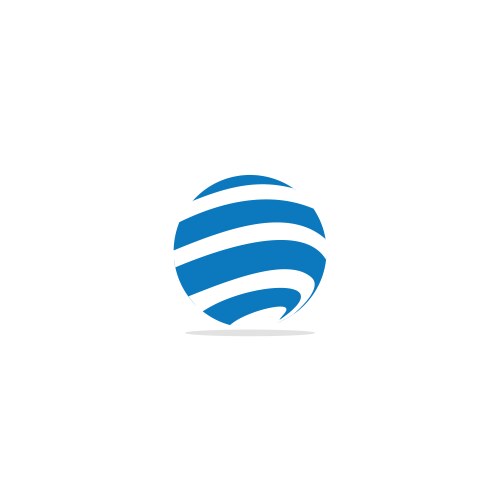 Abstract 3d sphere logo with blue and black color Vector Image