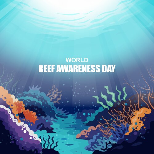 World reef awareness day background vector image