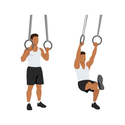 Man doing single leg squat pistol squats exercise Vector Image