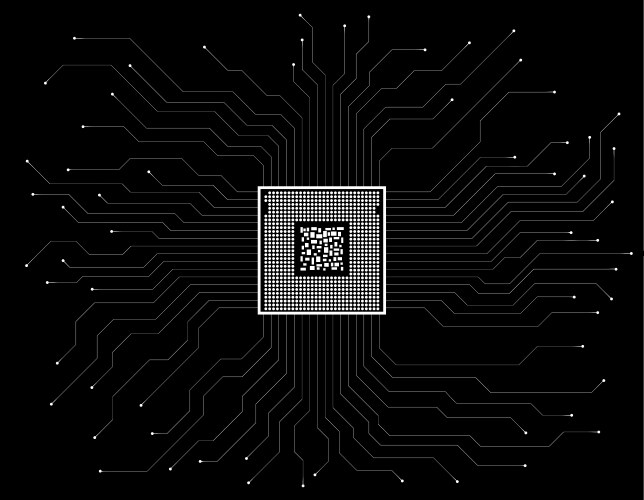 Circuit board microprocessor microchip Vector Image