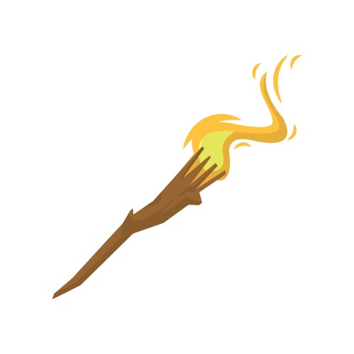 Burning match stick with fire flame Royalty Free Vector