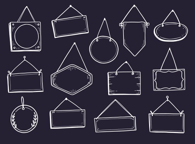 Hand Drawn Door Signs - Open & Closed Vector Image