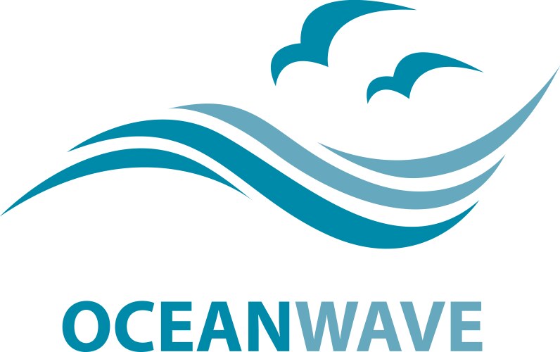 Blue ocean wave with foam bubbles Royalty Free Vector Image
