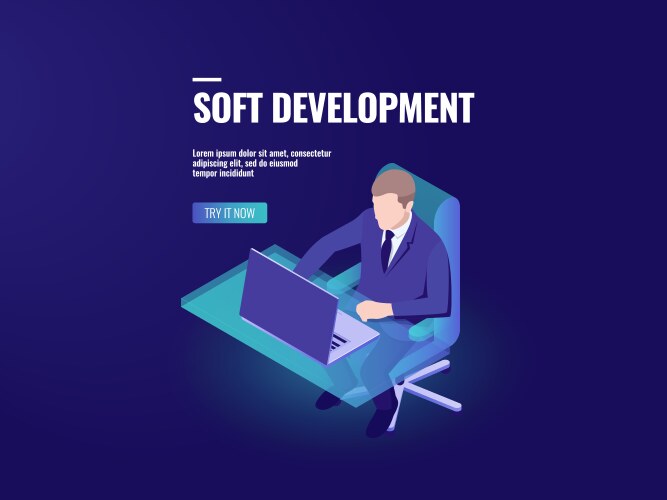 Programmer development a software programming vector image