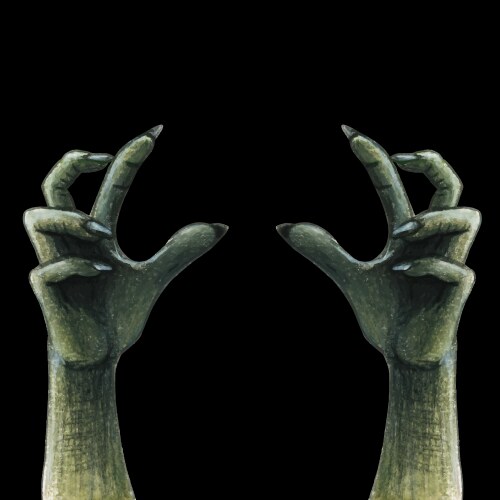 Watercolor horror zombie hands Vector Image