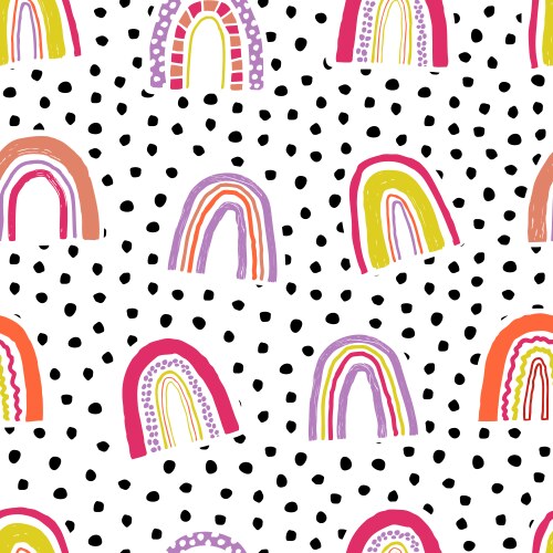 seamless childish pattern with hand drawn vector image