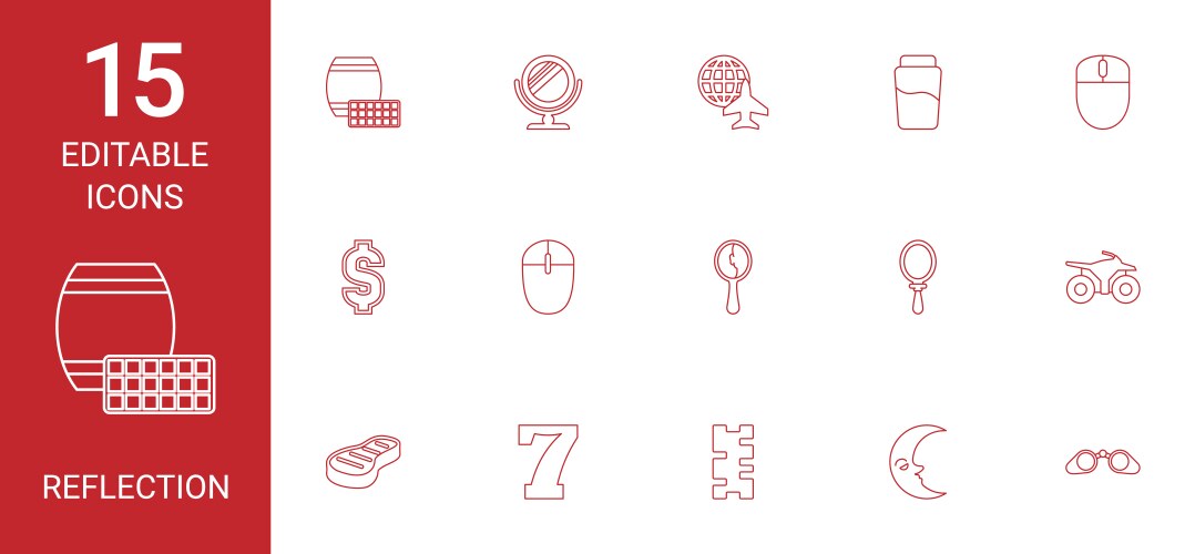15 reflection icons Royalty Free Vector Image - VectorStock