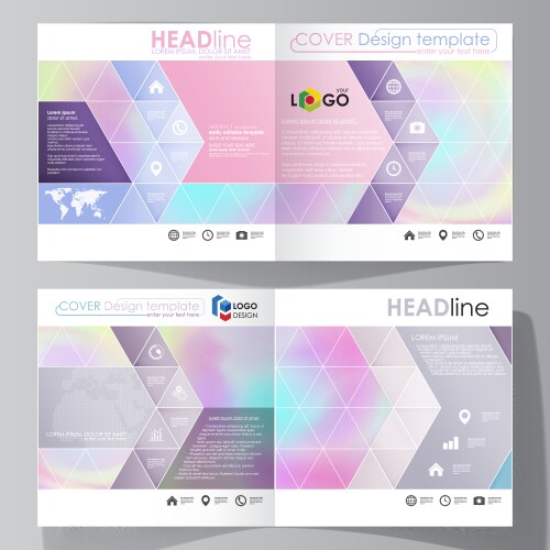 Holographic Business Brochure Template Vector Image