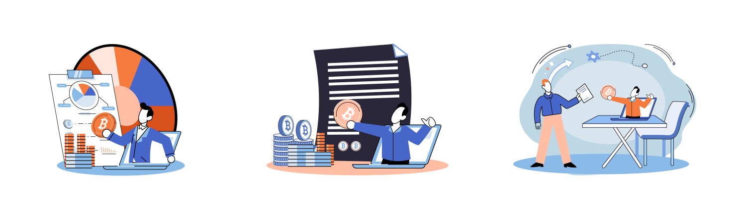 Cryptocurrency bitcoin mining metaphor blockchain vector image