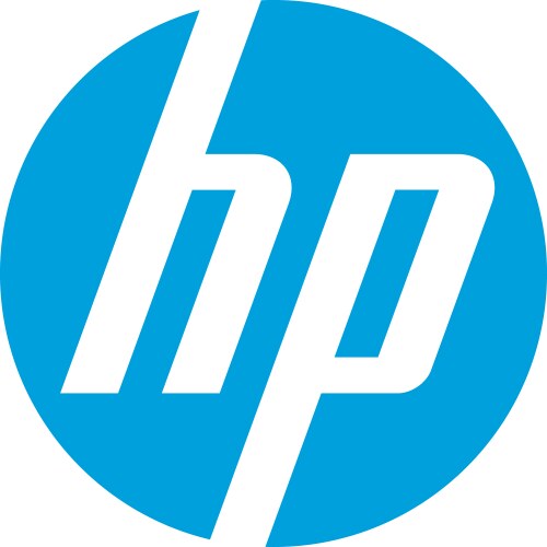 Hp logo in computer brand vector image