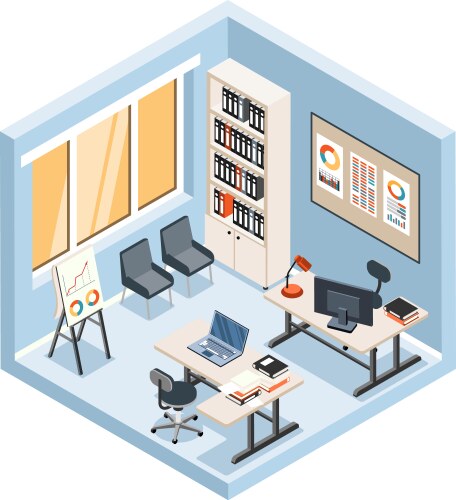 Pixel art isometric room detailed Royalty Free Vector Image