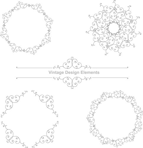 Vintage antique frame with floral ornament Vector Image