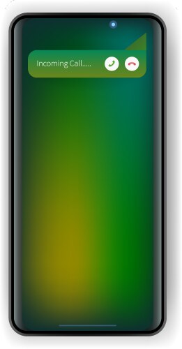 Minimalistic smartphone ui showing incoming call vector image