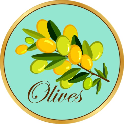 Olive branch badge Vector Image