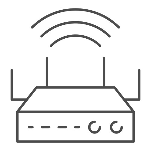 Wireless router thin line icon wi-fi coverage vector image