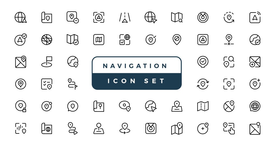Location icons set navigation map pointer vector image