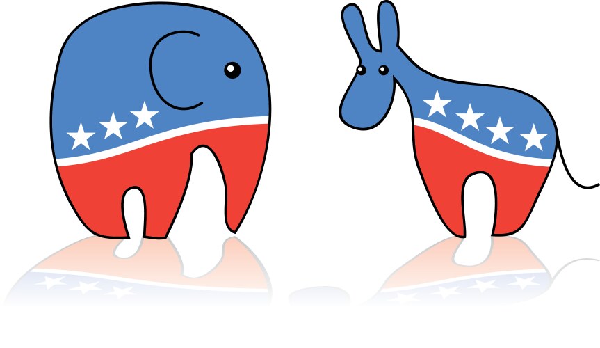Republican & Democratic Symbols Vector Image