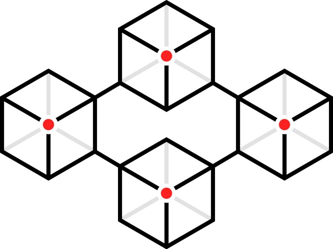 Tenite Line Blocks Blockchain with four blocks thin line Royalty Free Vector