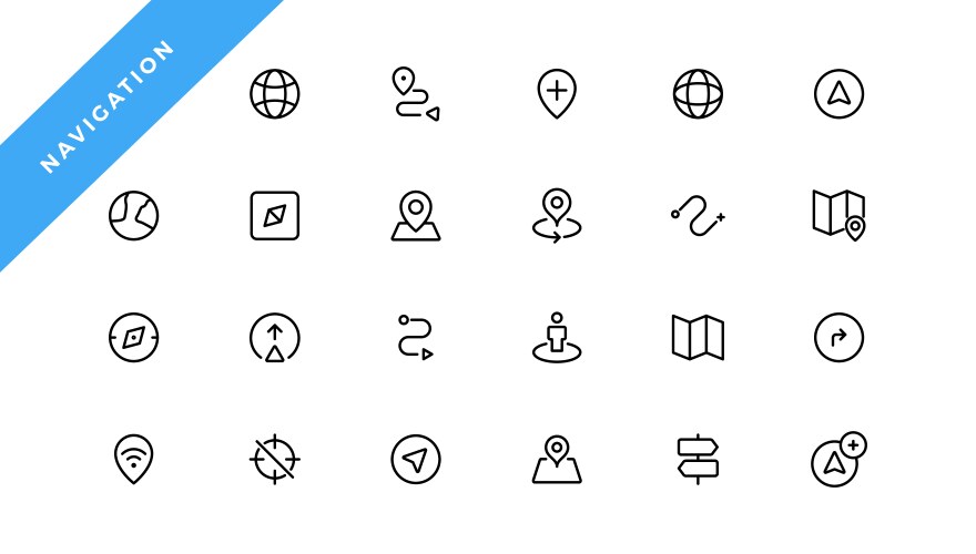 Location icons set navigation map pointer vector image