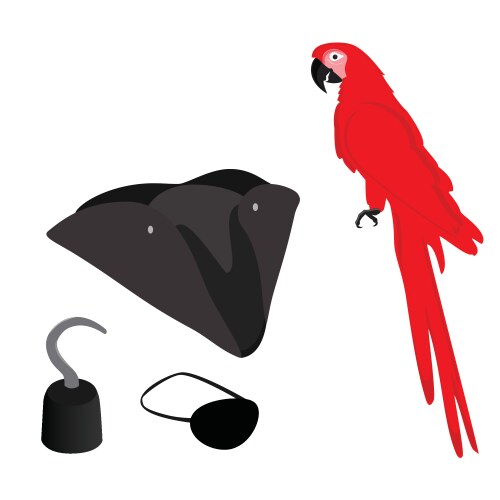Cute pirate wearing eye patch and hat with skull Vector Image