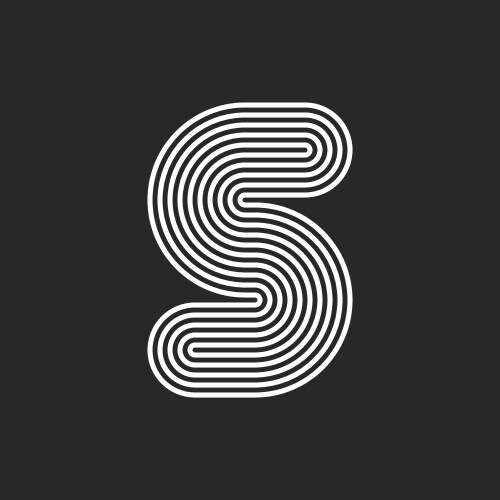Monogram s letter logo circle shape frame endless Vector Image