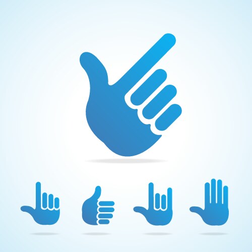 Hand gestures flat icon set finger choose Vector Image