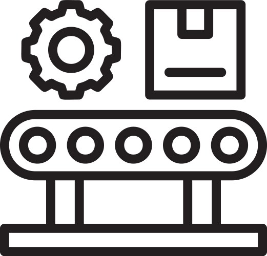 Assembly line linear style icon design vector image