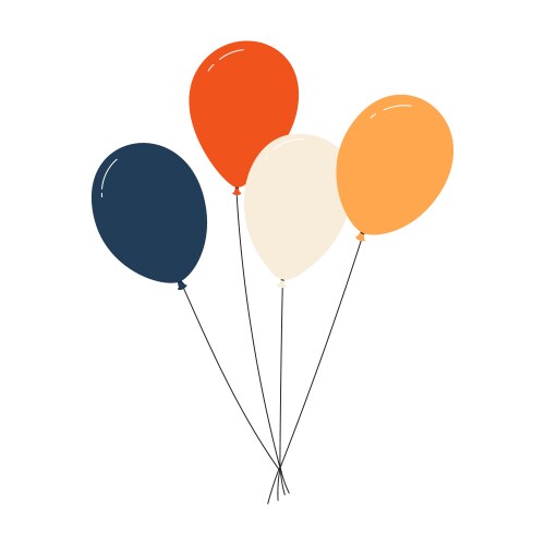 Bundle of colorful balloons with strings floating vektorbild
