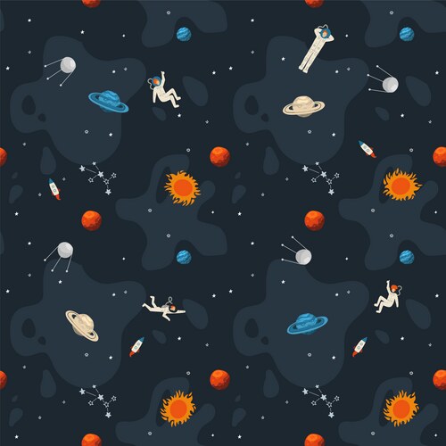 Seamless night sky background with bright stars Vector Image