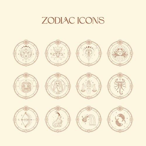 Icons zodiac design esoteric Vector Image