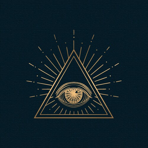 All seeing eye illuminati symbol Vector Image