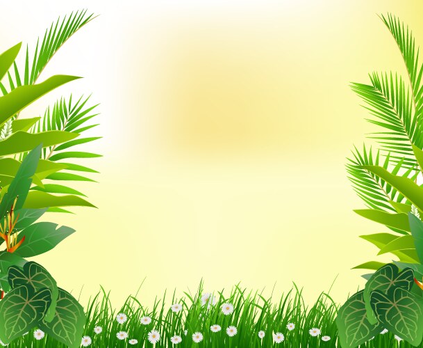 Jungle tropical background rainforest with tropic Vector Image