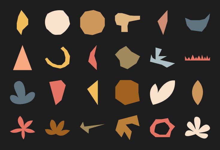 Irregular Form Vector Modern organic dashed irregular form graphic set Vector Image