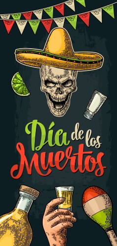 Vertical poster for dia de los muertos Vector Image