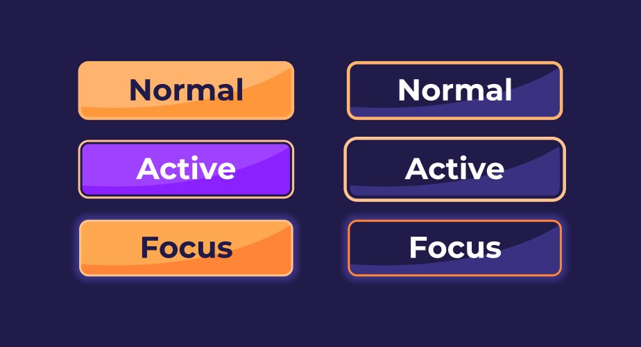 Active and inactive settings ui elements kit vector image