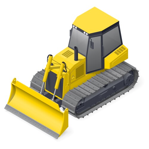 bulldozer detailed icon vector