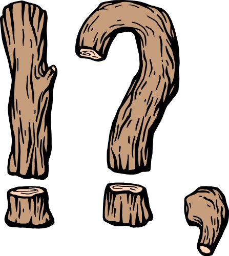 Tree Punctuation Sign Tree with Question Mark and Letter A – Royalty-Free Vector | VectorStock