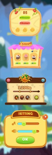 Complete set of level button game ui pop-up icon vector image