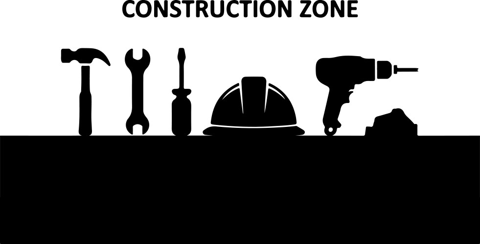 Construction Tools & Zone Vector Image